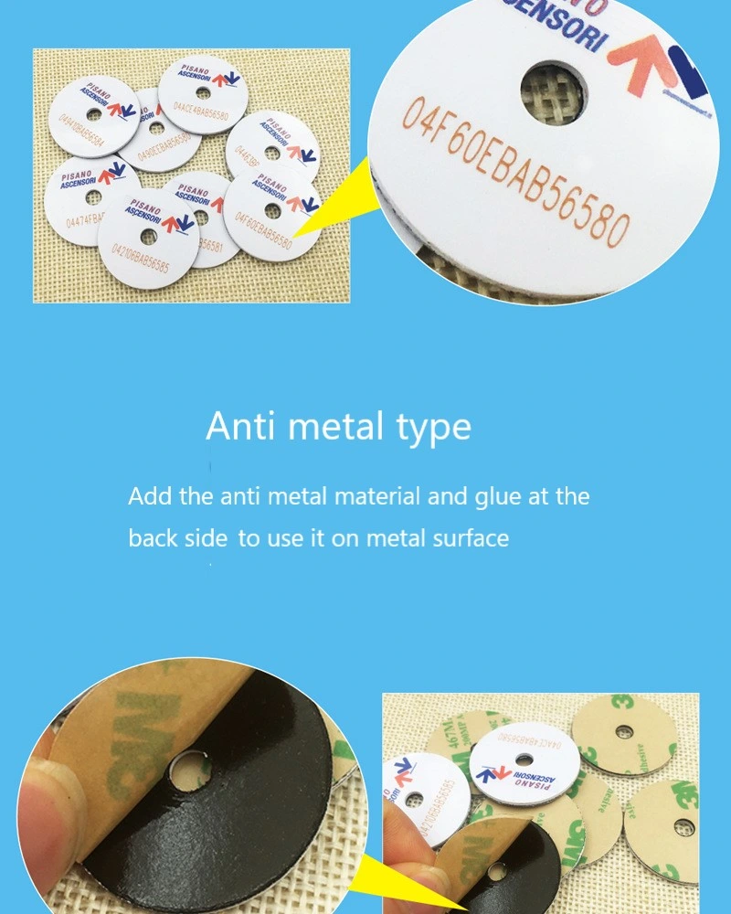 Free Sample Waterproof NFC Coin Ntag213 Ntag215 Ntag216 Coin PVC NFC Coin Access Control NFC Round Card RFID Round Coin Card Tag with Sticker Anti Metal Token