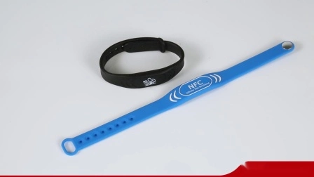Nylon/Polyester Woven Wristband with Mini Plastic PVC Card RFID/NFC Tag Used for Access Control System