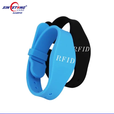 2023 13.56MHz RFID Silicone Wristband Waterproof Access Control Ticket for Theme Park, Resort