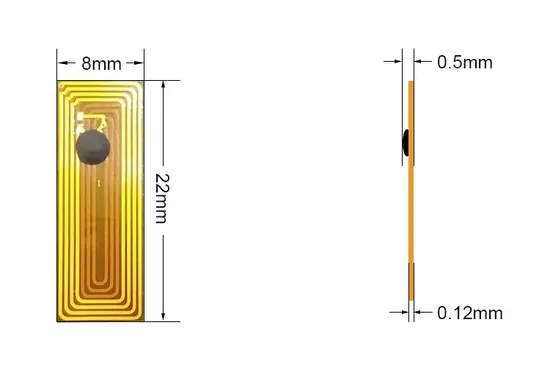 8X22mm High Temperature Resistance S50 Chip Anti Lost Thin Encrypted RFID NFC Tag 