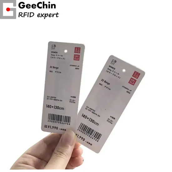 Anti Counterfeiting Etiquetas De Personalizadas PARA Ropa Printable RFID UHF Label Hang Tag for Clothing Apparel Garment 